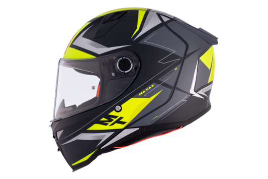 MT Helmets Revenge 2 S Hatax C3 Capacete Integral Amarelo Flúor Cinza Fosco