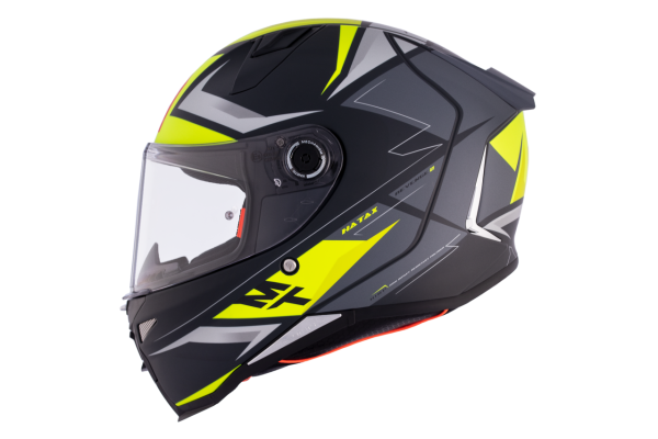 MT Helmets Revenge 2 S Hatax C3 Capacete Integral Amarelo Flúor Cinza Fosco