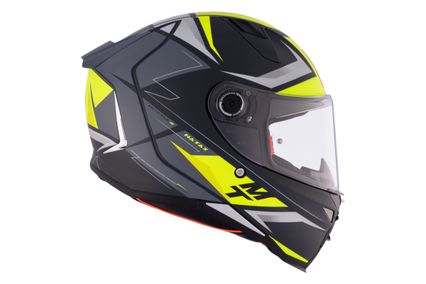 MT Helmets Revenge 2 S Hatax C3 Capacete Integral Amarelo Flúor Cinza Fosco