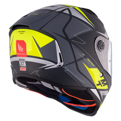 MT Helmets Revenge 2 S Hatax C3 Capacete Integral Amarelo Flúor Cinza Fosco