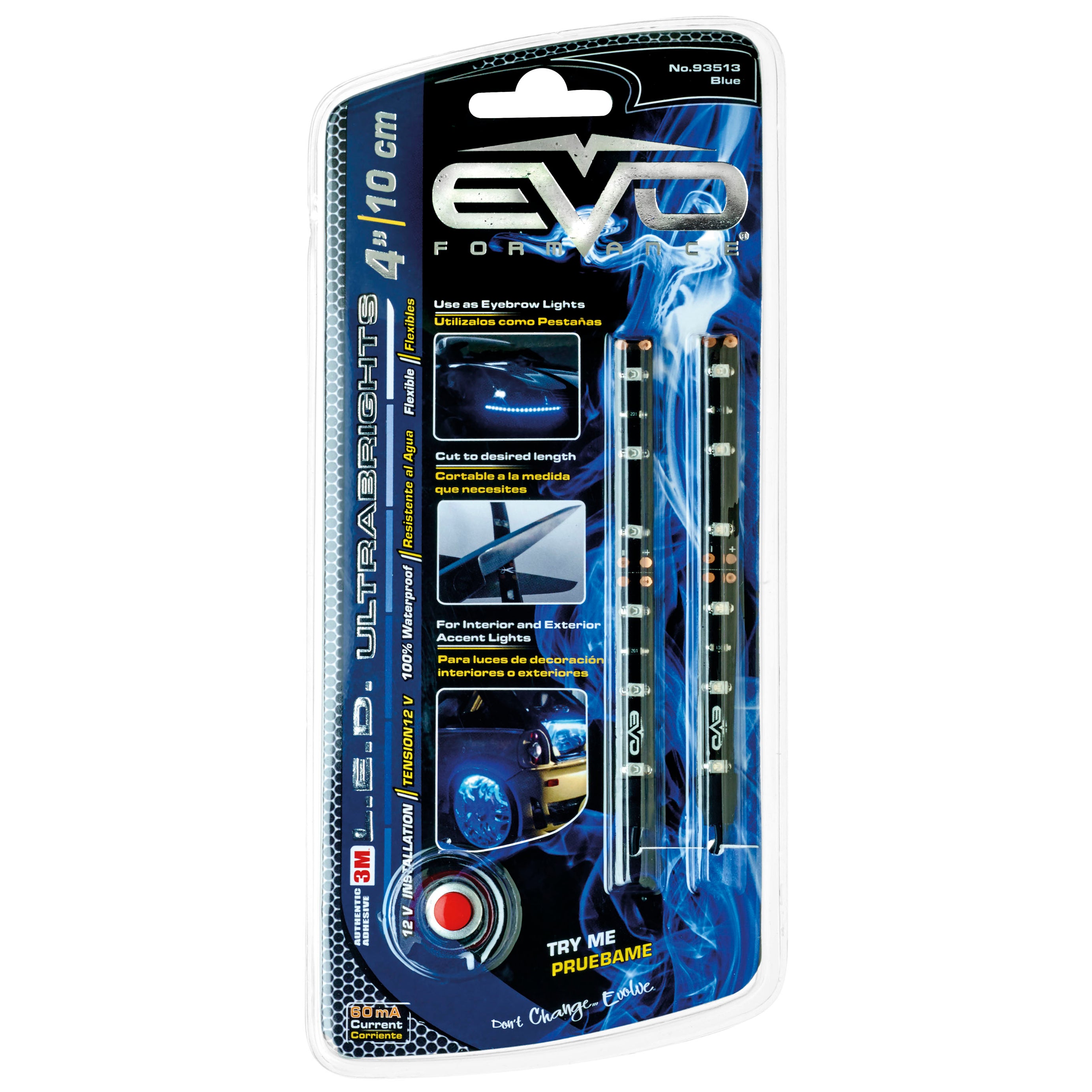Fitas Led 12V 2x10 cm Cor Azul