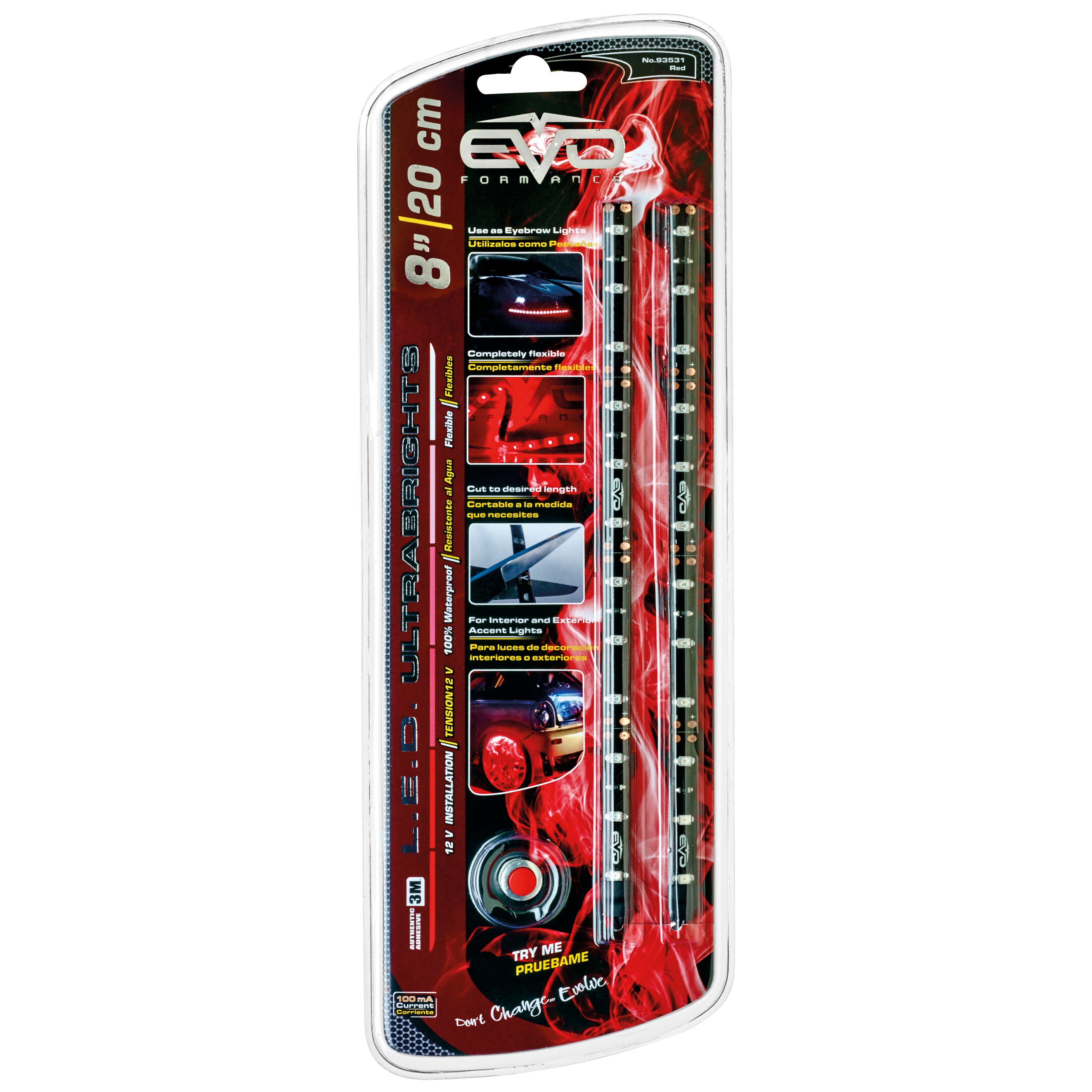 Fita Led 12V 2x 20 cm Cor Vermelho