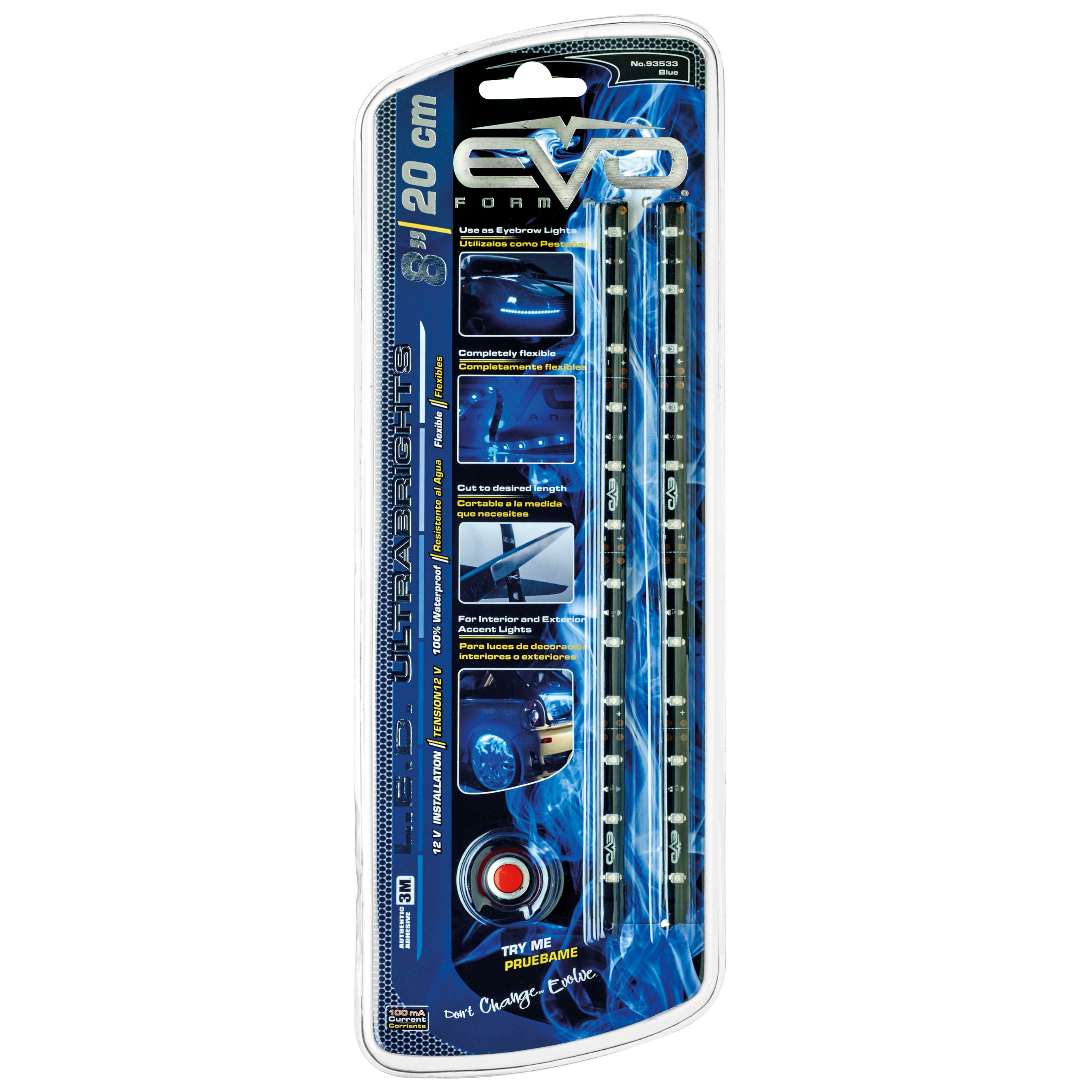 Fita Led 12V 2x 20cm cor Azul