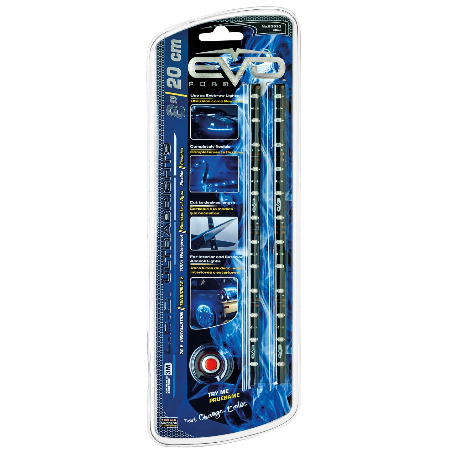 Fita LED EVO para Faróis 12V 2x 20cm cor Azul