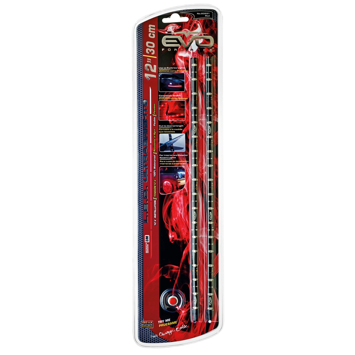 Fita LED EVO para Faróis  12V 2x 30cm Cor Vermelho