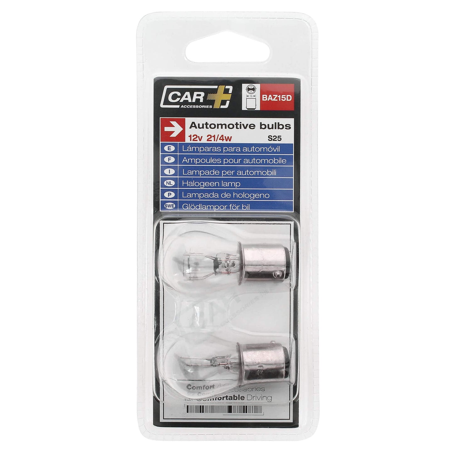 Lâmpadas Luz Original CAR +2 Polos 12V 21/ 5W 3300K Base BAY15D  2 Peças BLISTER PACK