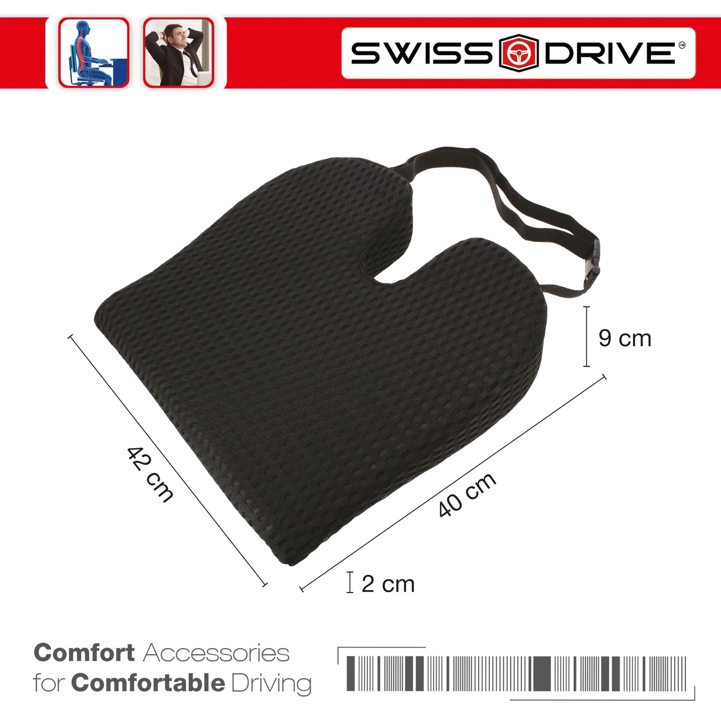 Almofada para Assentos em Espuma 42x 40x 8cm  1PC CAR +