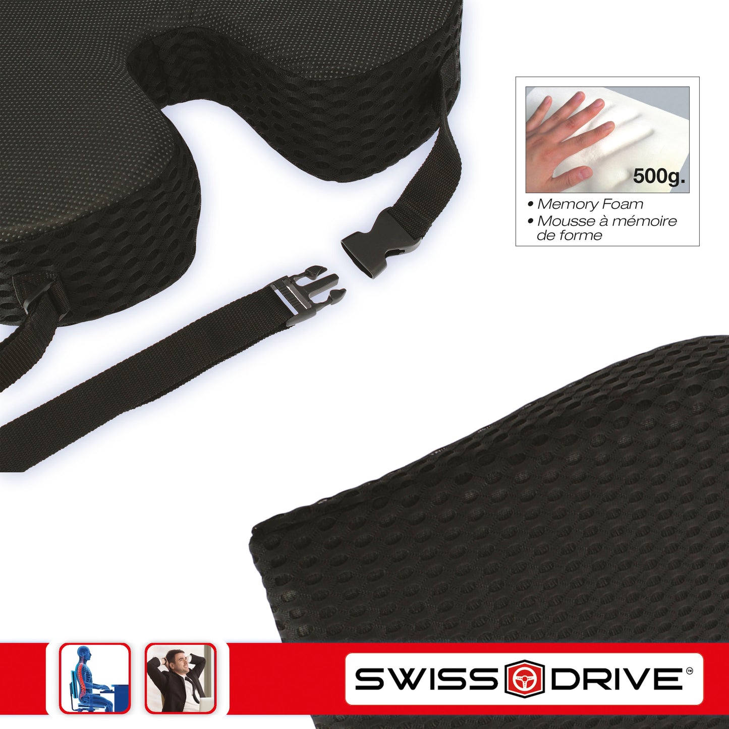 Almofada para Assentos em Espuma 42x 40x 8cm  1PC CAR +