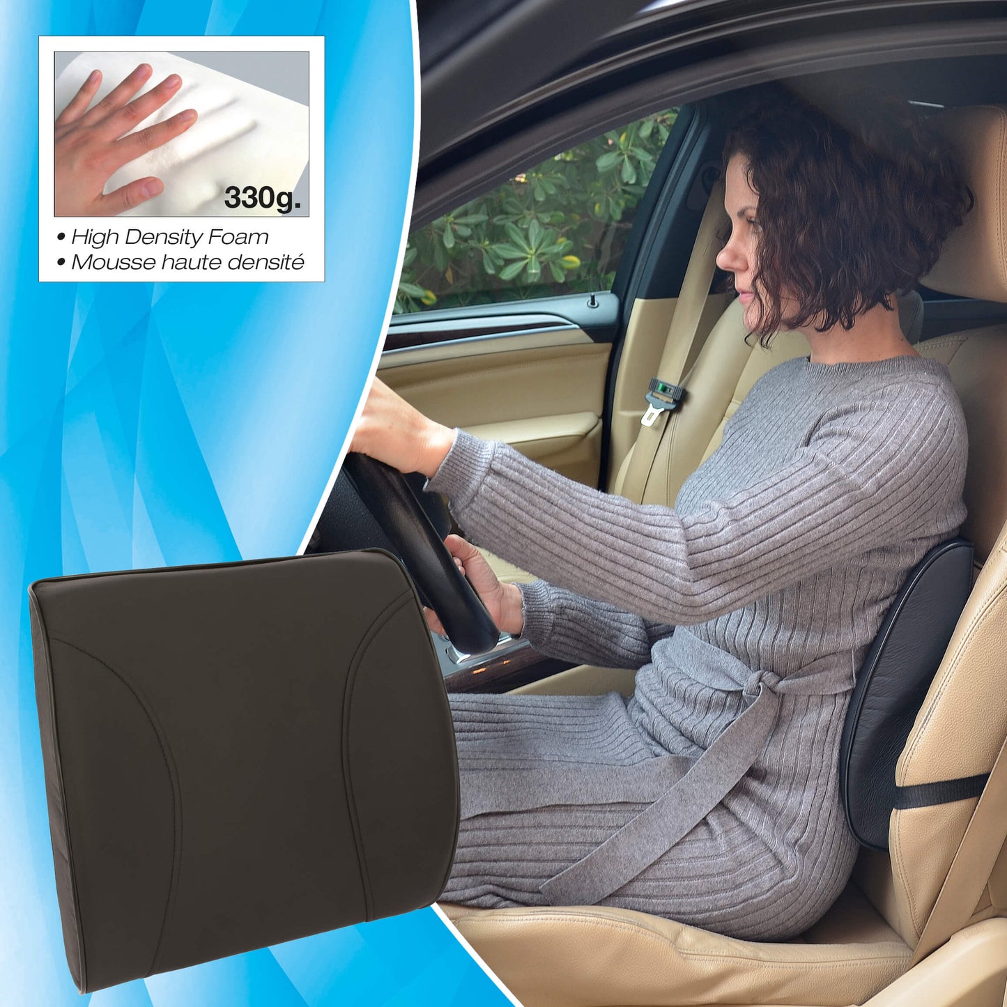 Almofada de Reforço Lombar de Espuma 36,5x 32,5cm 330g de Espuma  1PC