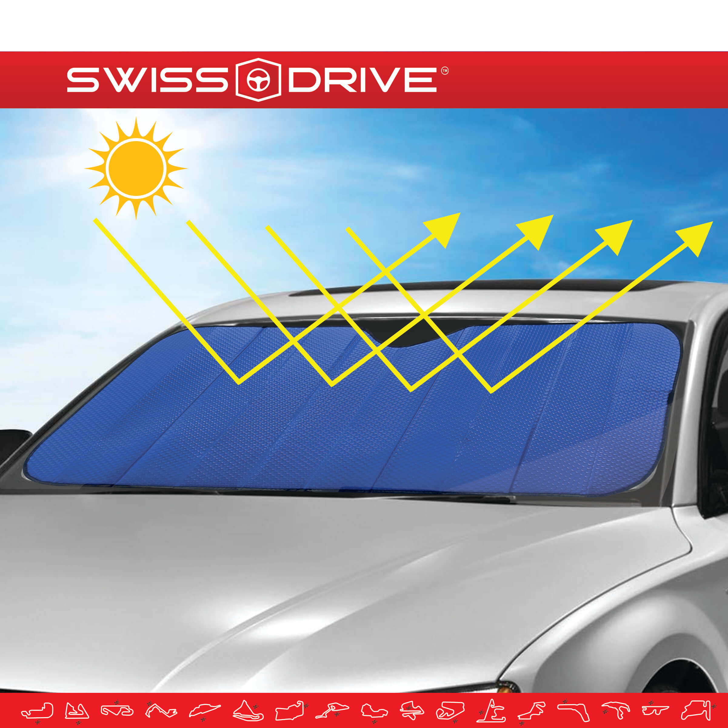 Parasol Dianteiro de Alumínio Azul Mate