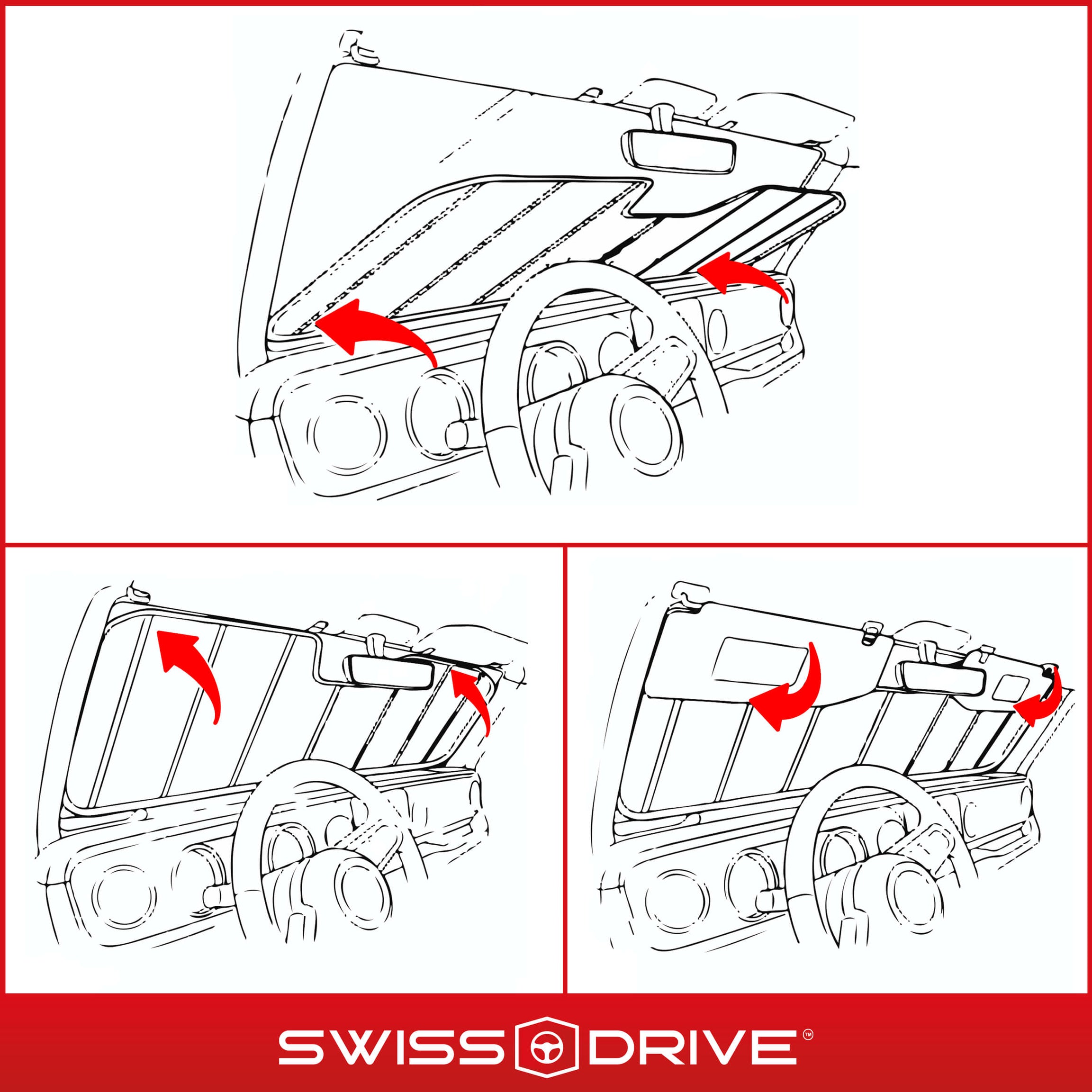 Parasol Dianteiro de Alumínio Azul Mate