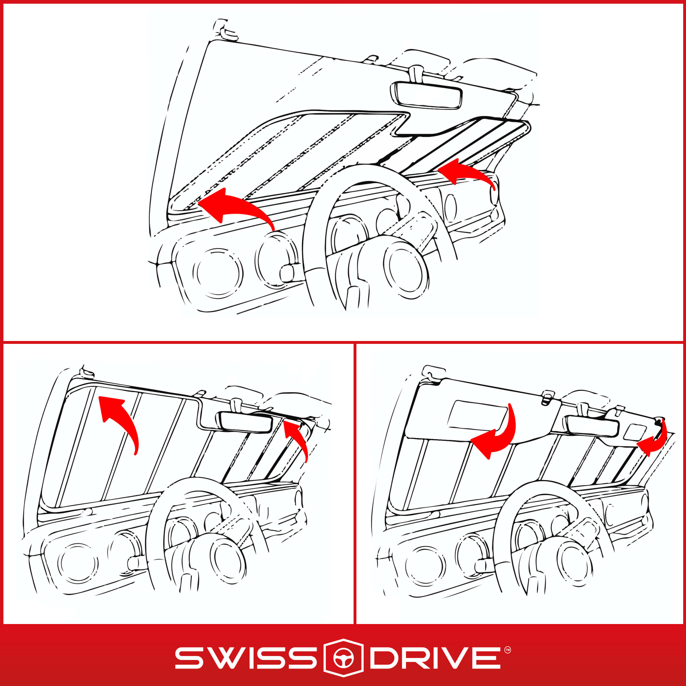 Parasol Dianteiro de Alumínio Azul Mate