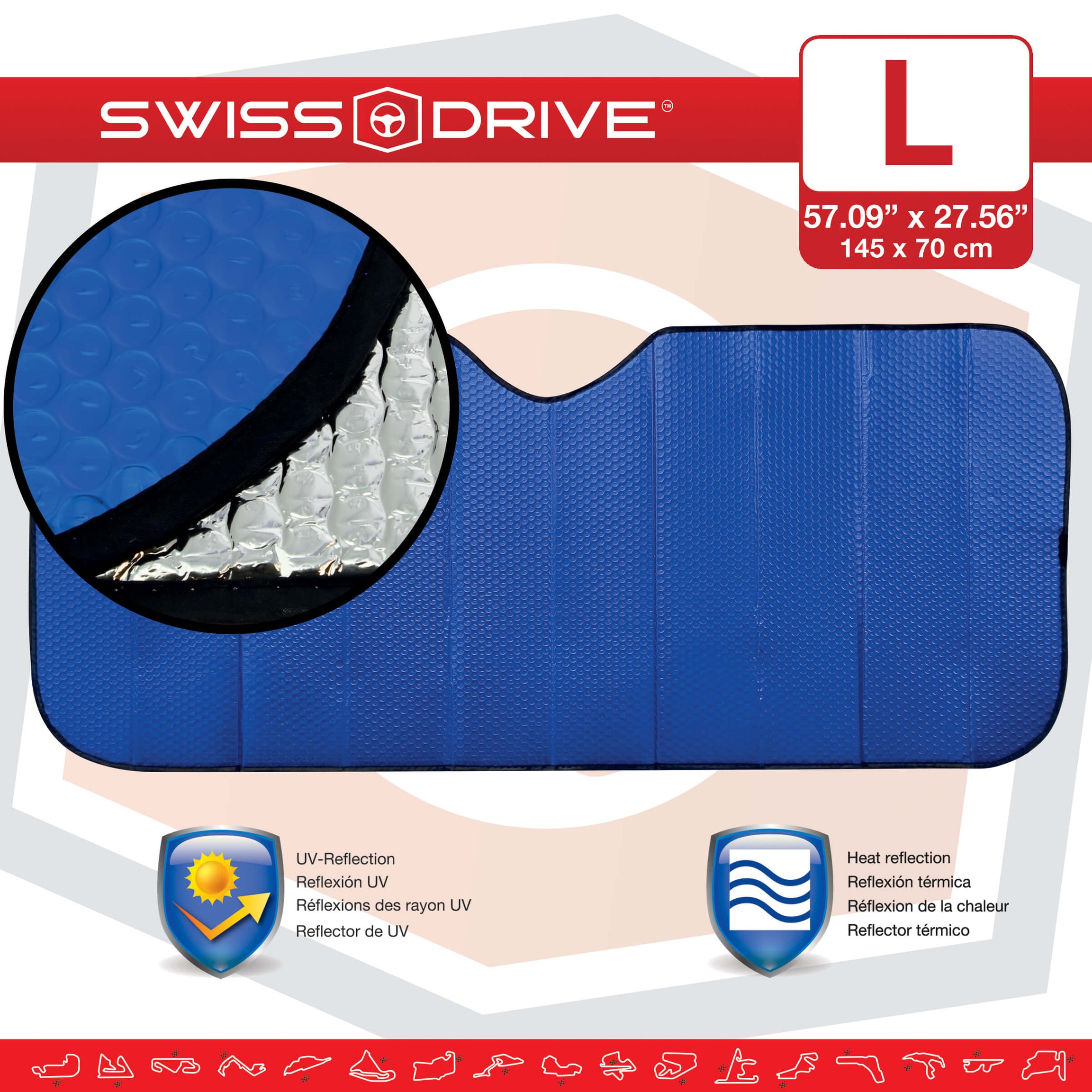 Parasol Dianteiro de Alumínio Azul Mate