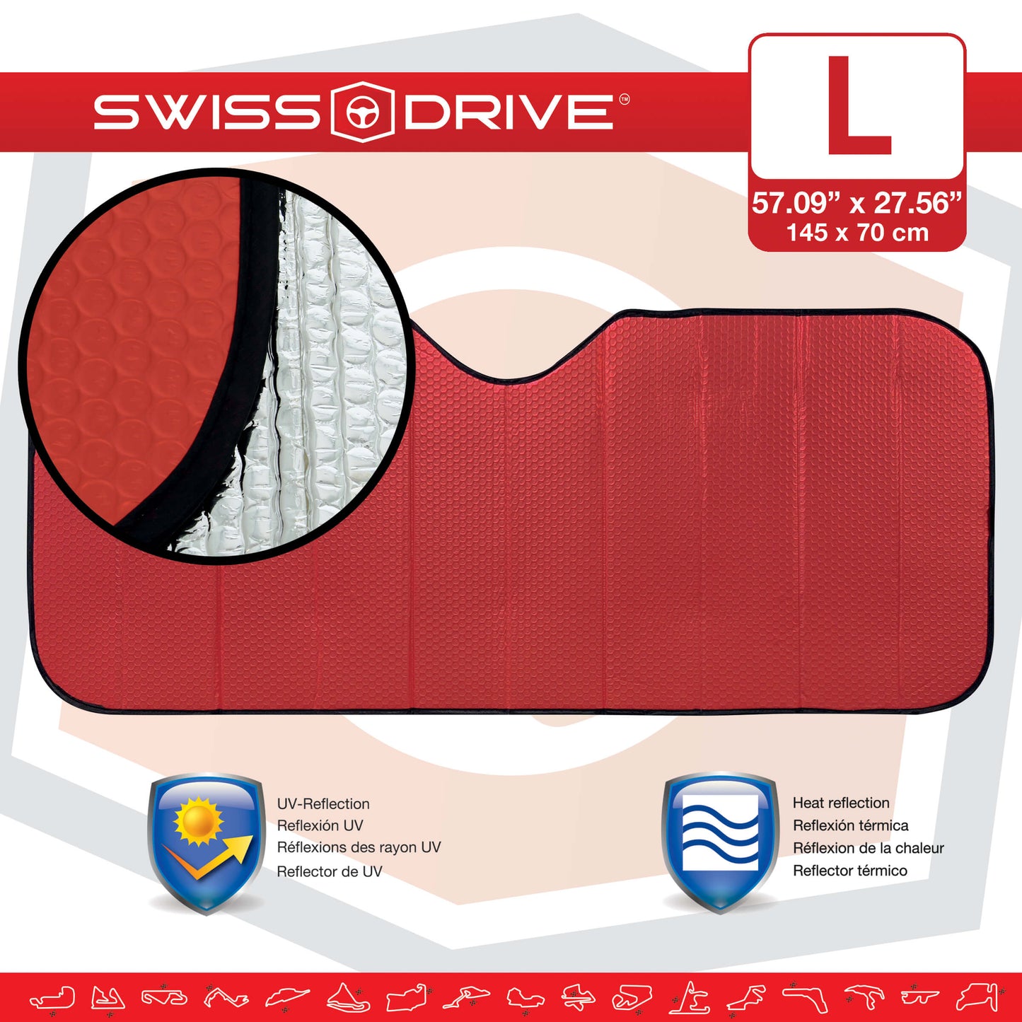 Parasol Dianteiro em Alumino Vermelho Mate