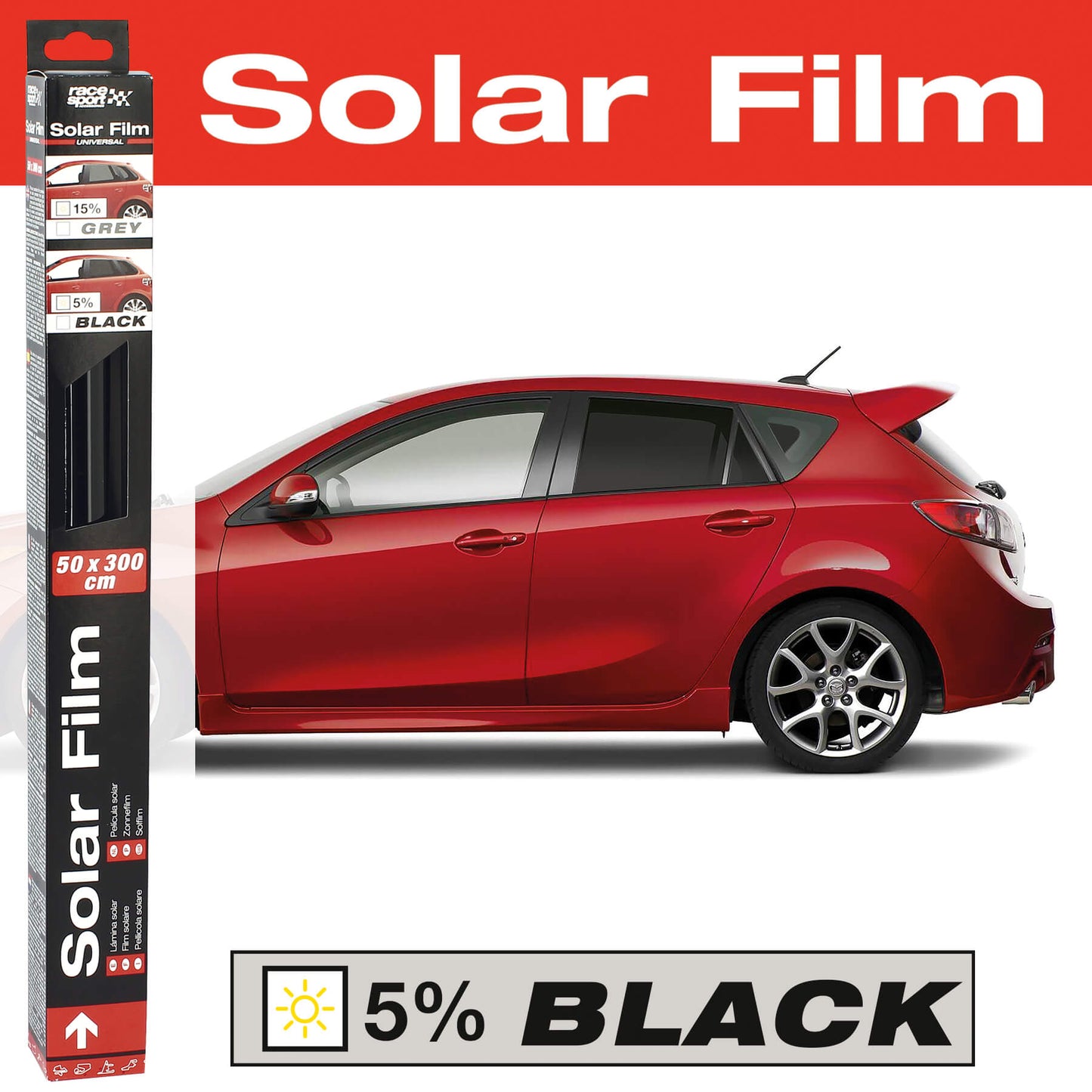 Pelicula Vidros Automóvel 5% Preto