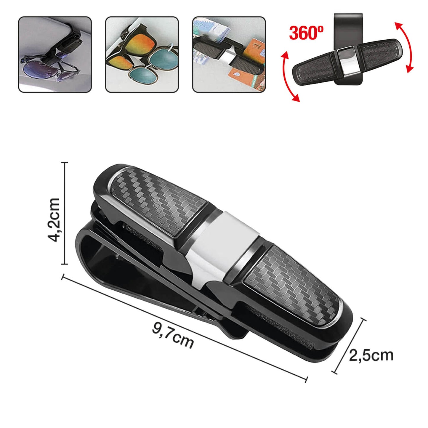 Suporte para óculos de Sol para Pala- Sol Automóvel