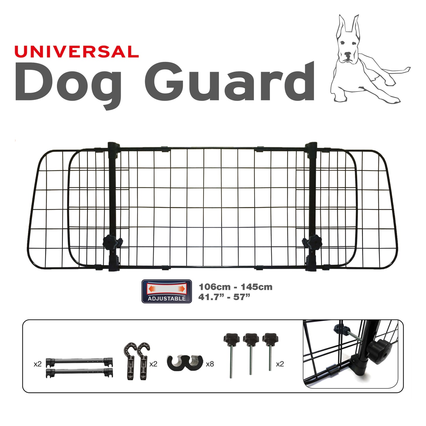 Grade divisória Metálica Extensível P/ Cães