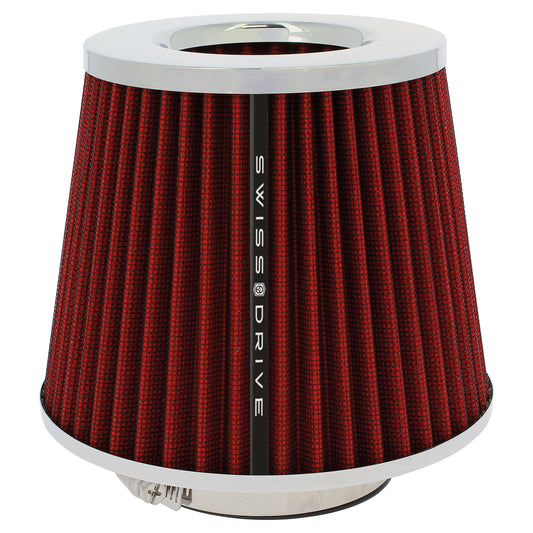 Filtro de Ar SWISS DRIVE " Stream Air " Universal C/ Adaptador Vermelho