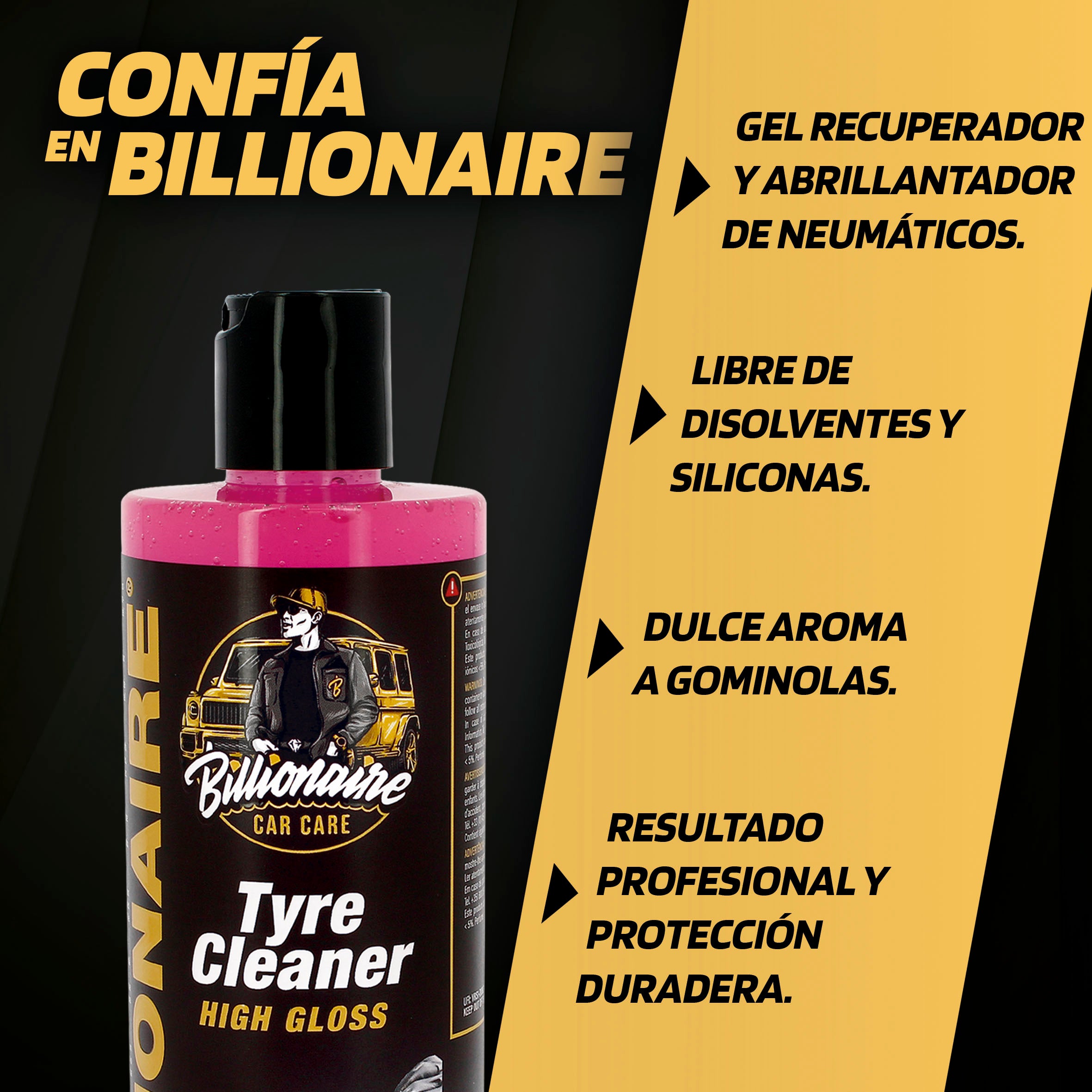 Limpa Pneus Alto Brilho BILLIONAIRE 500ml