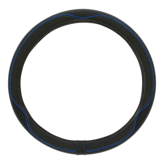 Capa de Volante AUTO "SWISS DRIVE" Preta com Risca cor Azul Tamanho M 37-39 cm