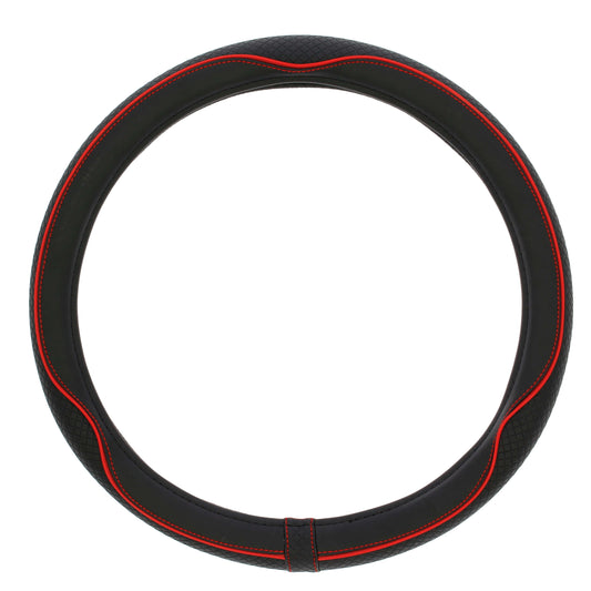 Capa de Volante AUTO "SWISS DRIVE" Preta com risca cor Vermelha Tamanho M 37-39 cm