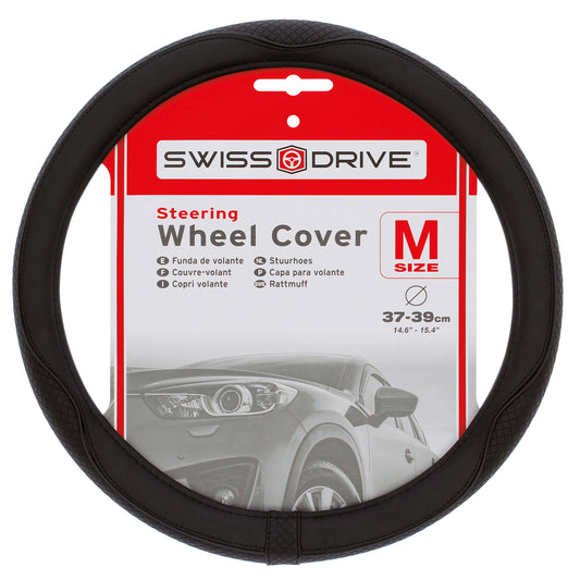 Capa de Volante AUTO "SWISS DRIVE" Tamanho M Preta 37-39 cm
