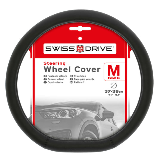 Capa de Volante AUTO "SWISS DRIVE" Tamanho M Preta 37-39 cm