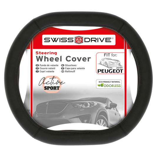 Capa de Volante AUTO "SWISS DRIVE" para Peugeot Preta 2019 » 37-39 cm