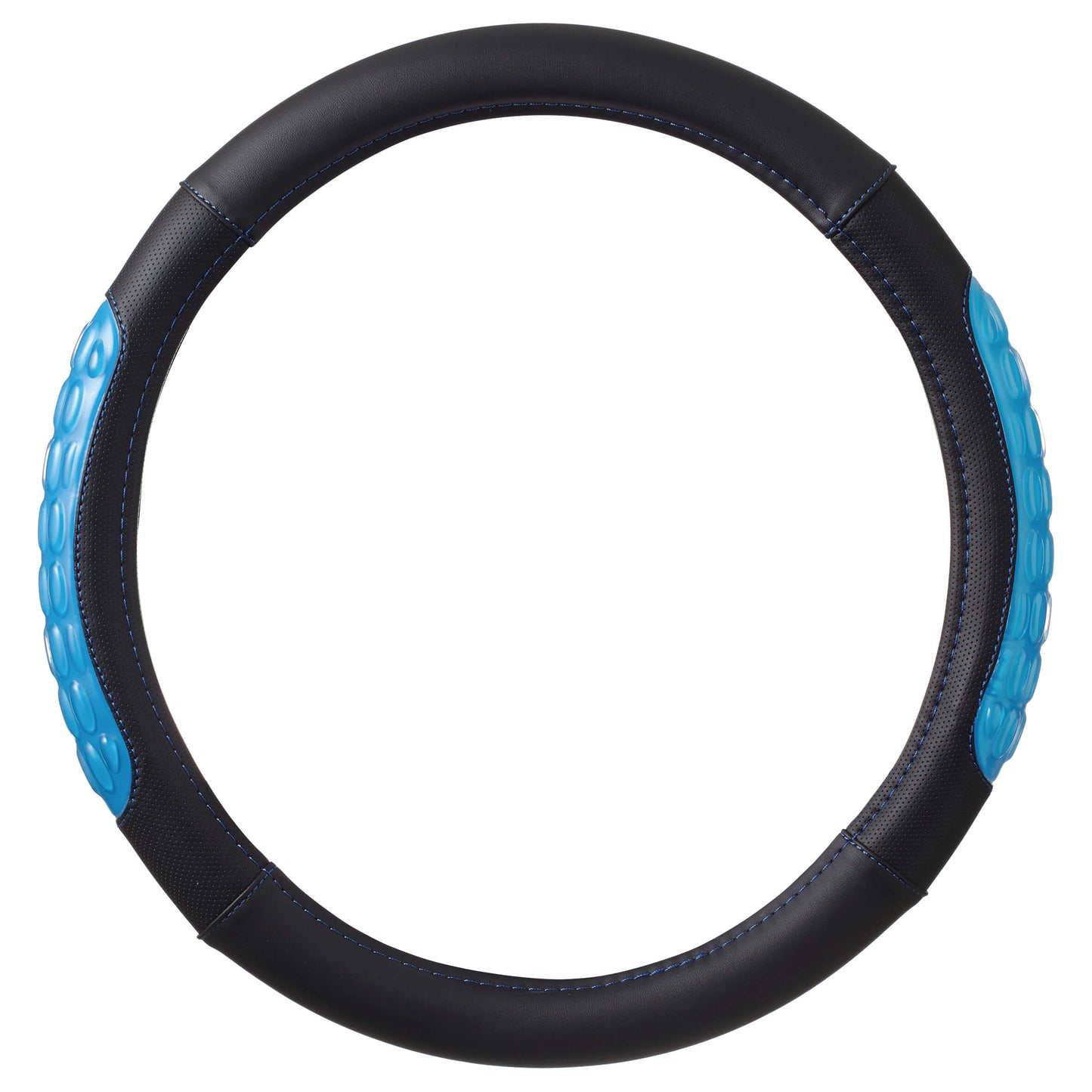 Capa de Volante AUTO " SWISS DRIVE" ULTRA GEL Preta/ Azul Tamanho 37-39 cm