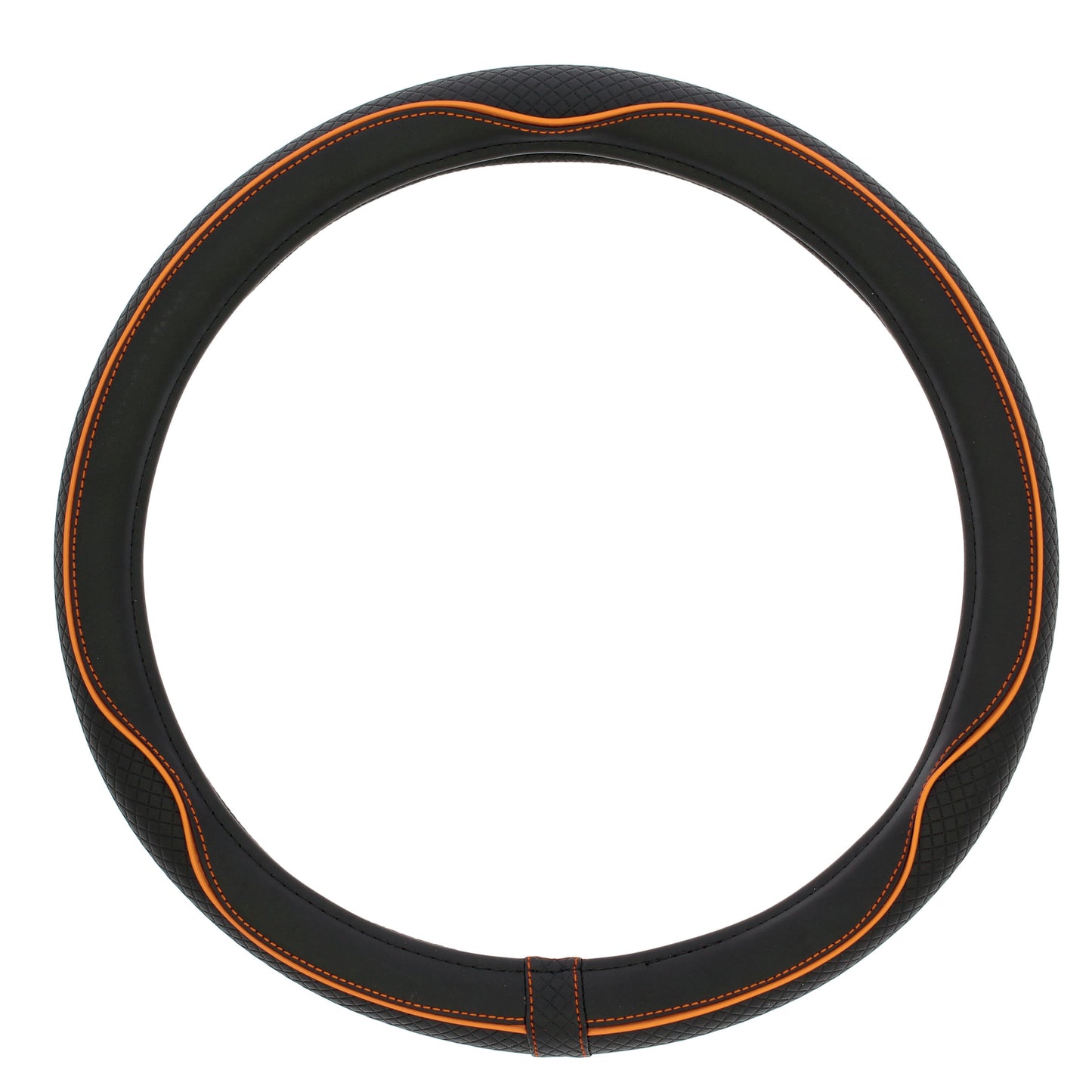 Capa de Volante AUTO " SWISS DRIVE" Preta com cor Risca Laranja Tamanho M 37-39 cm