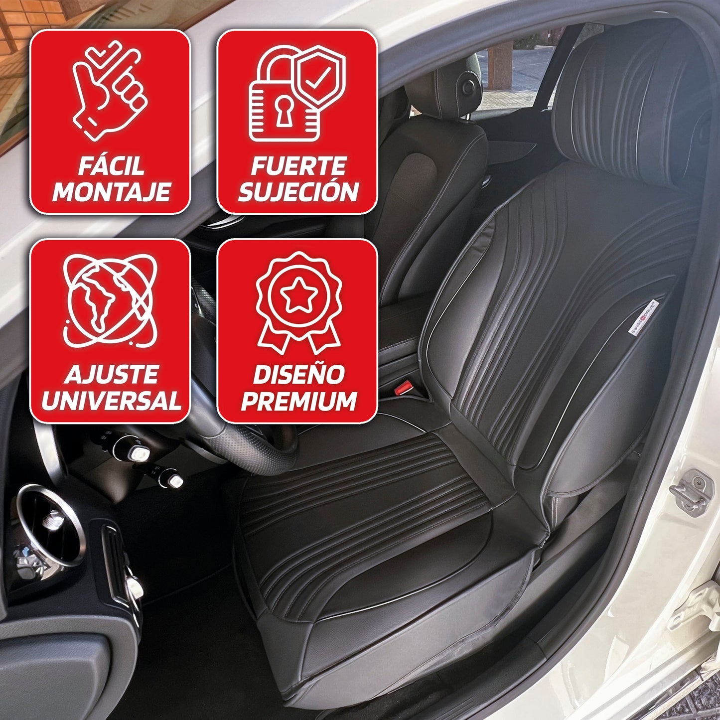 Esteira Banco AUTO " SWISS DRIVE" Preto  1 PC