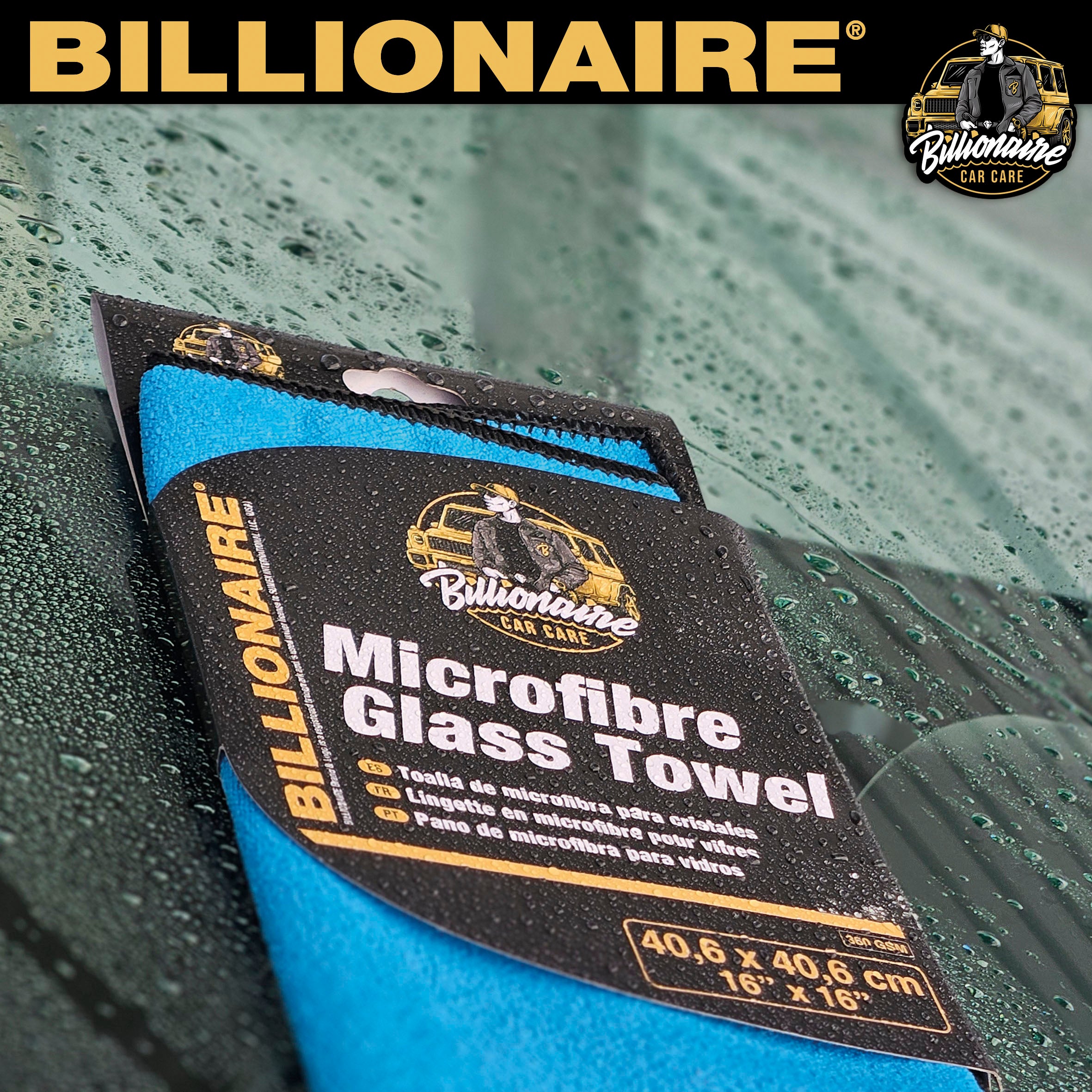 Pano Microfibra P/ Vidros 30x50cm BILLIONAIRE 1UND
