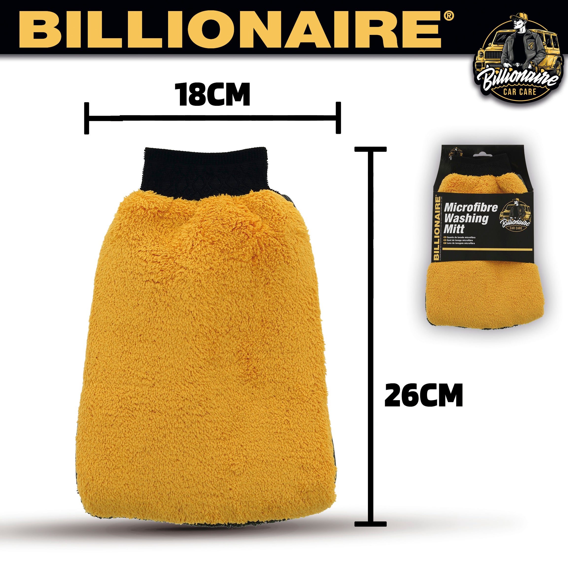 Luva Lavagem Microfibra BILLIONAIRE  1 UND