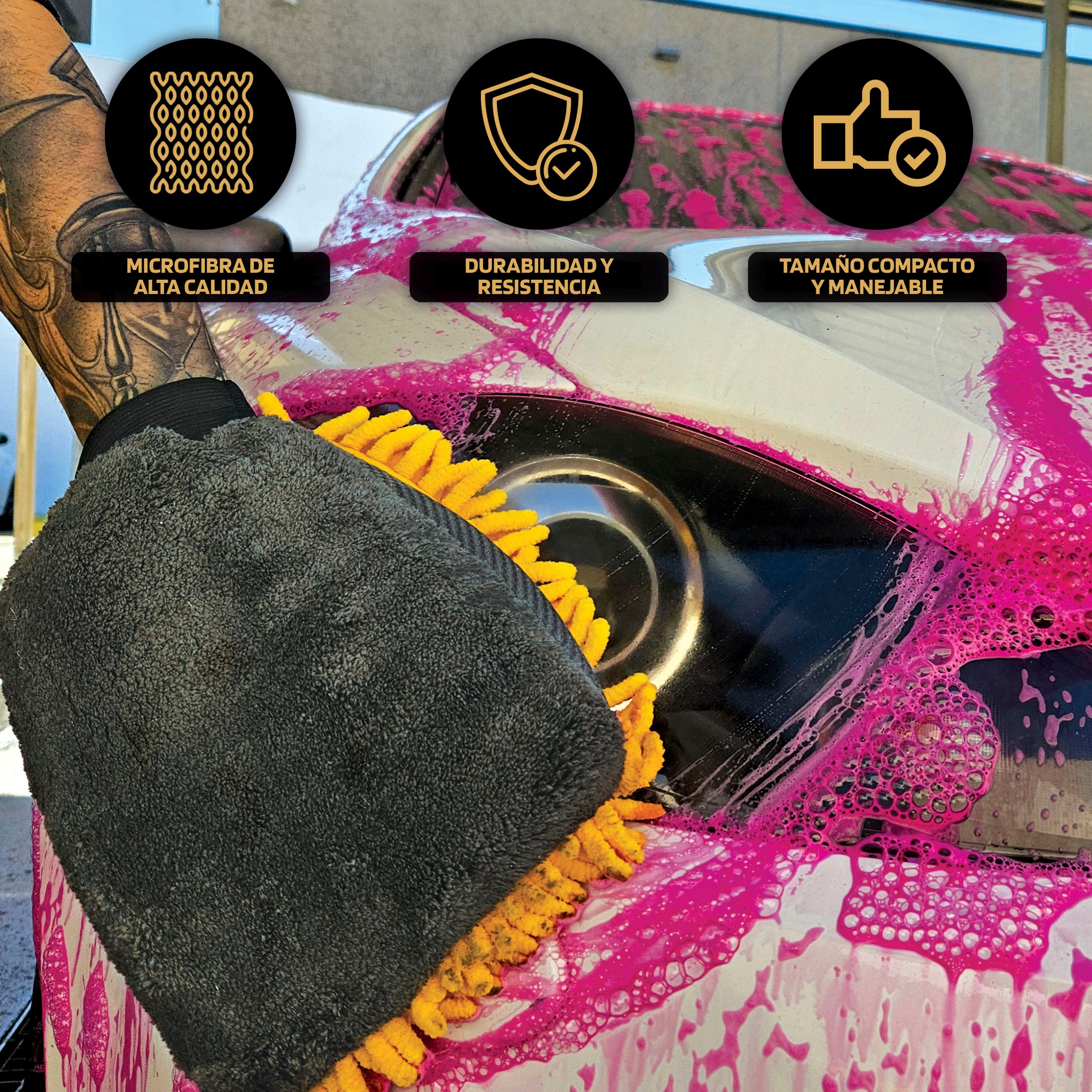 Luva Lavagem + Microfibra BILLIONAIRE  1 UND