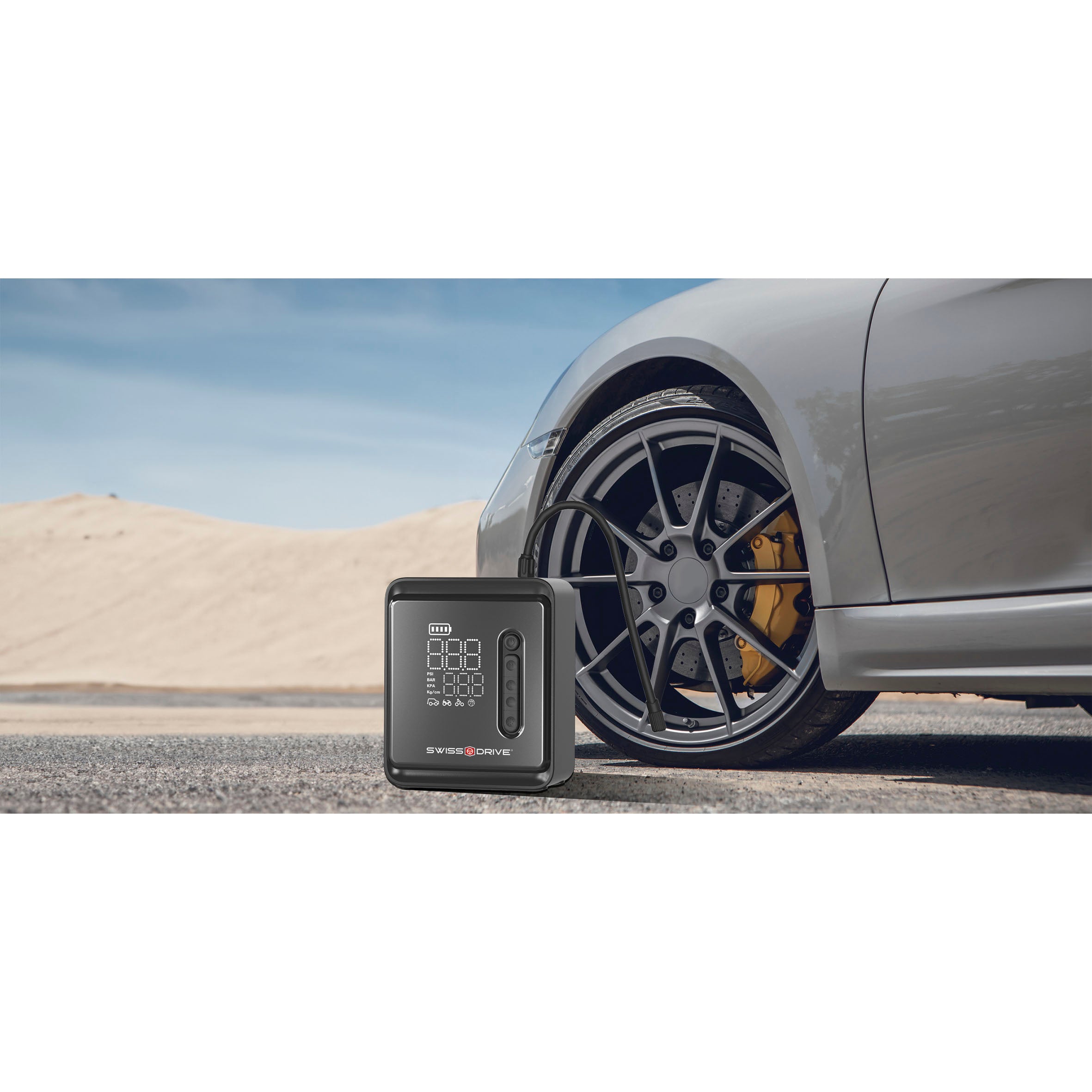 Compressor de Ar Pneus Bateria Lithium SWISS DRIVE 28,86 Wh