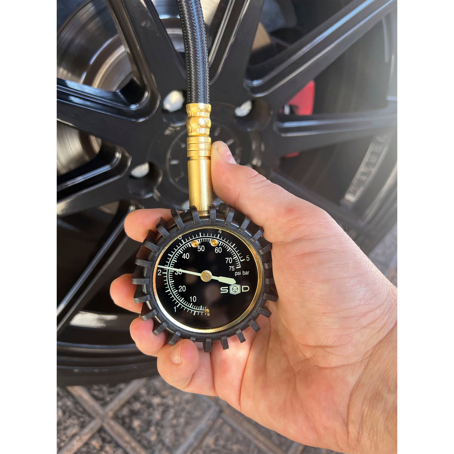 Manómetro Pressão Ar Pneus SWISS DRIVE 0-5BAR / 0-75PSI