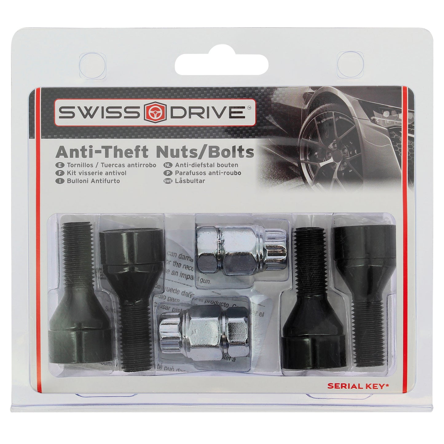 KIT Pernos Anti- Roubo 12x 1.25 L28  2 Chaves