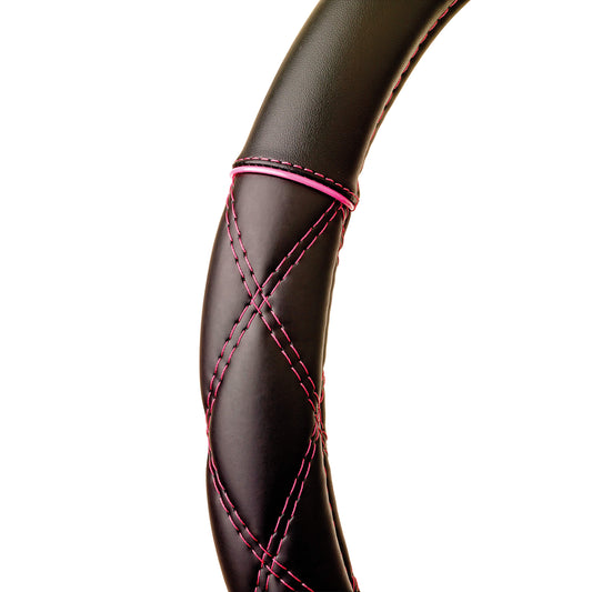 Capas de Volante AUTO " CAR+" Pink Crossed Tamanho M 37-39 cm