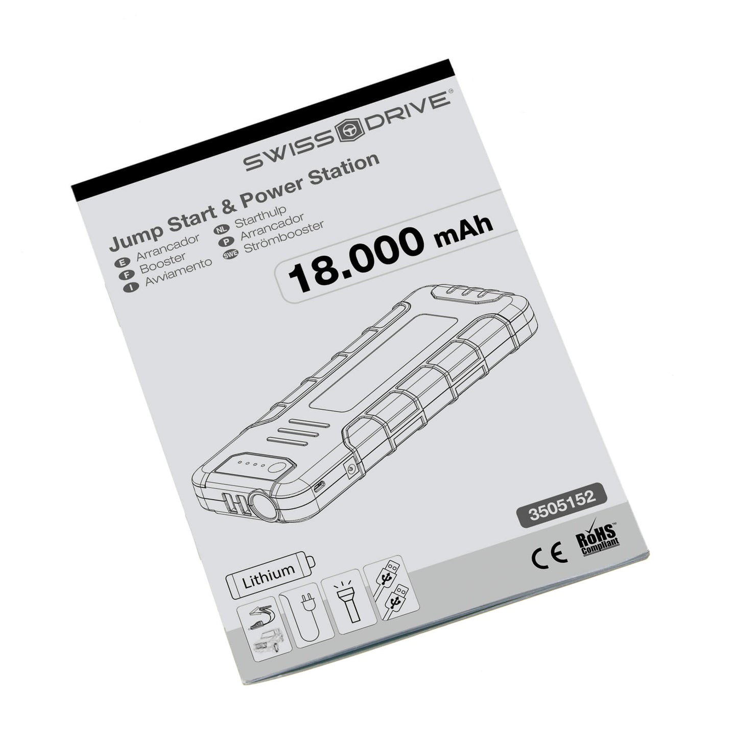Booster Jumper Start SWISS DRIVE Mini Bateria 18.000 mAh