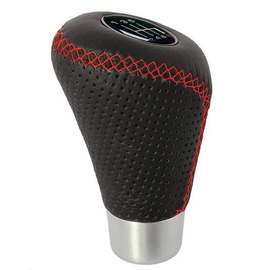 Manete Mudanças Auto (universal) RACE SPORT em Pele com costura em Linha Vermelha