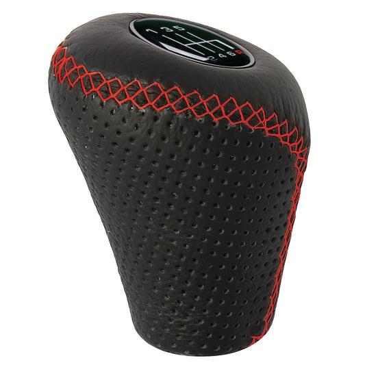 Manete Mudanças Auto  (universal) RACE SPORT em Pele com costura em Linha Vermelha