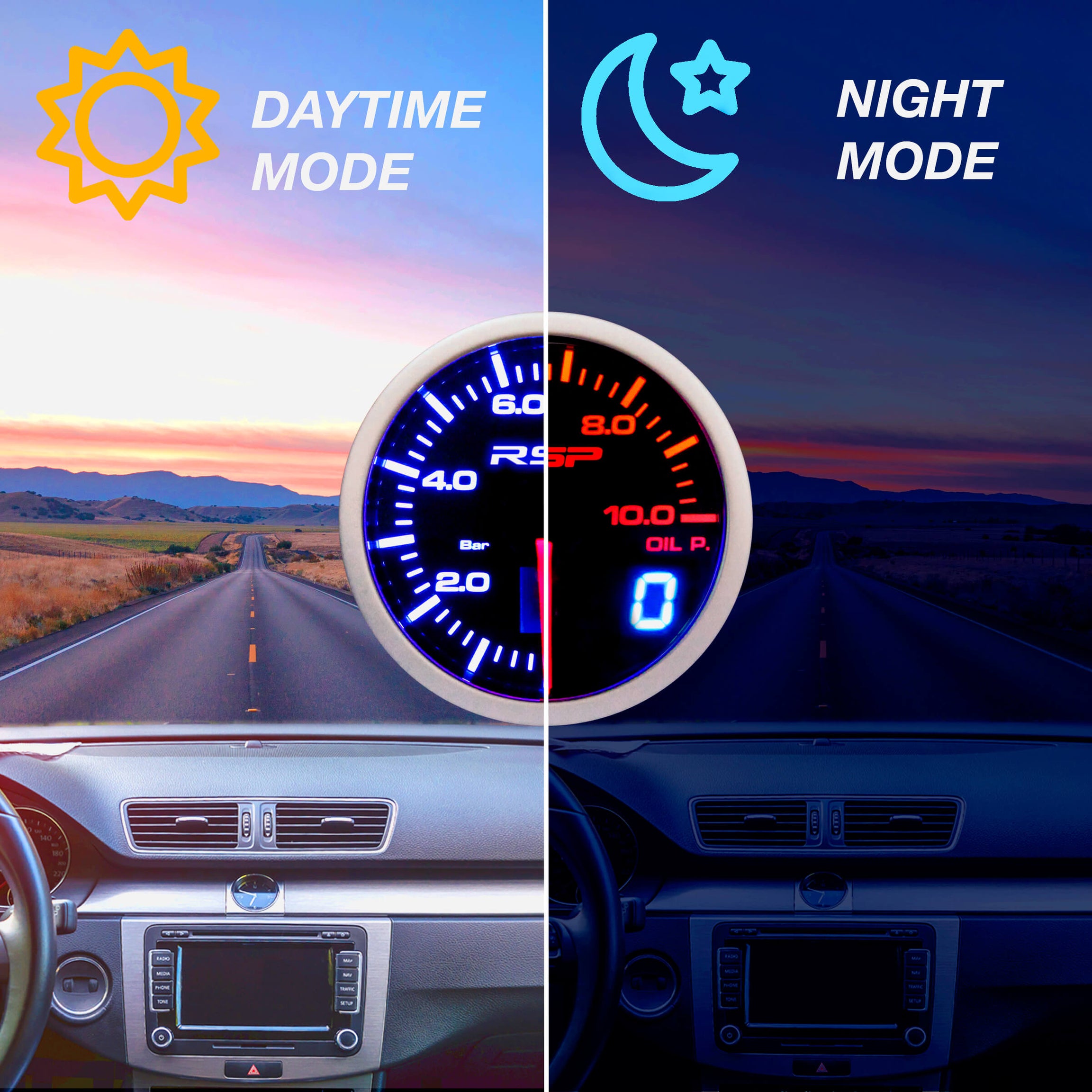 MANÓMETRO PRESSÃO ÓLEO Digital RACE SPORT