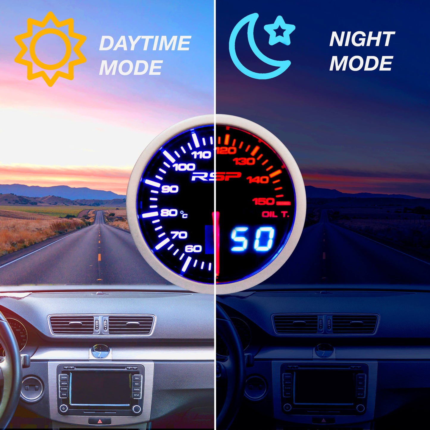 TERMÓMETRO ÓLEO LED Digital RACE SPORT