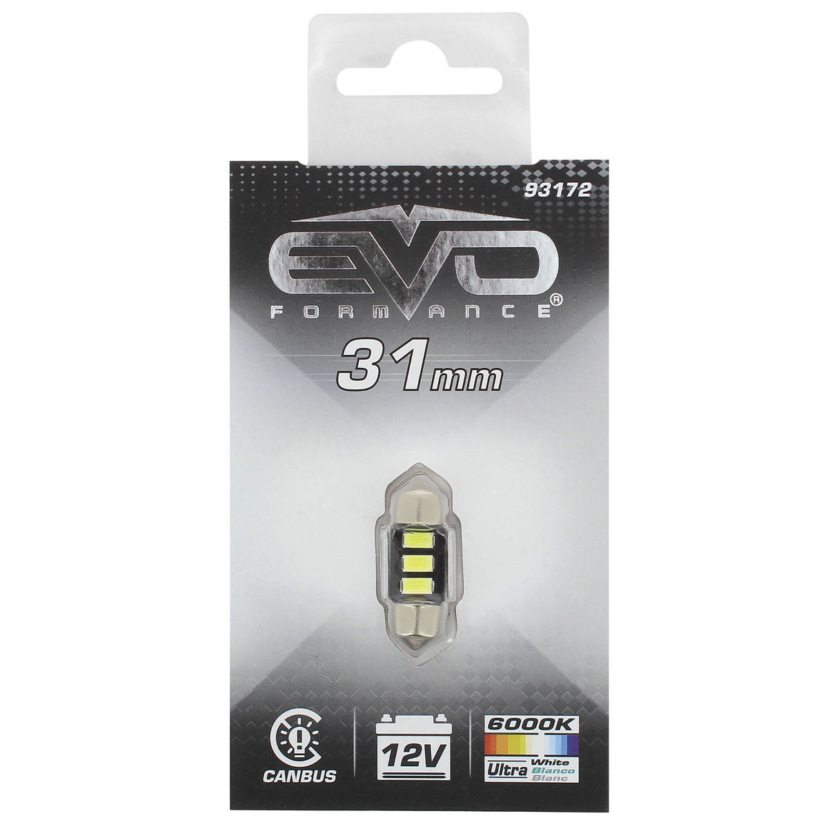 Lâmpada C5W EVO C/3 Leds Ultra Luminosa 12V SV8.5 31mm
