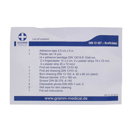 Kit de primeiros Socorros para Motociclistas