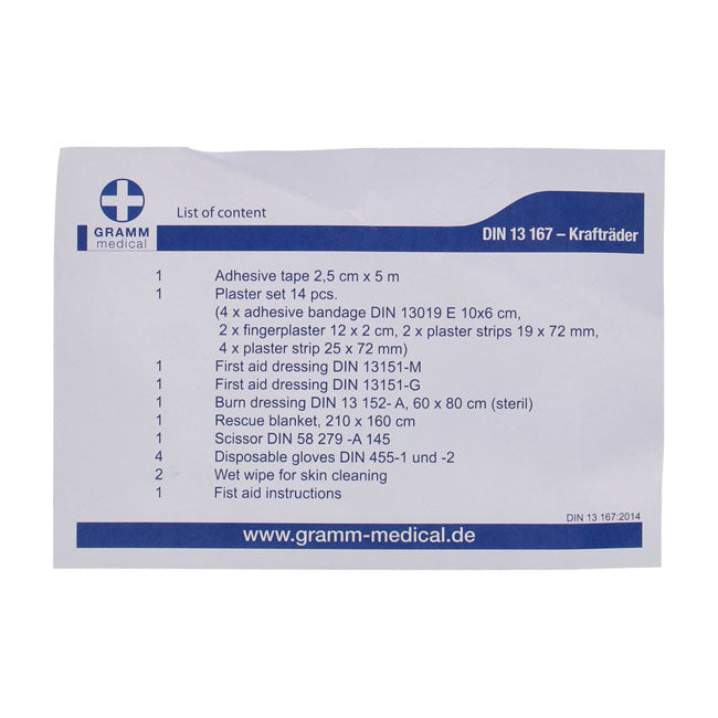 Kit de primeiros Socorros para Motociclistas