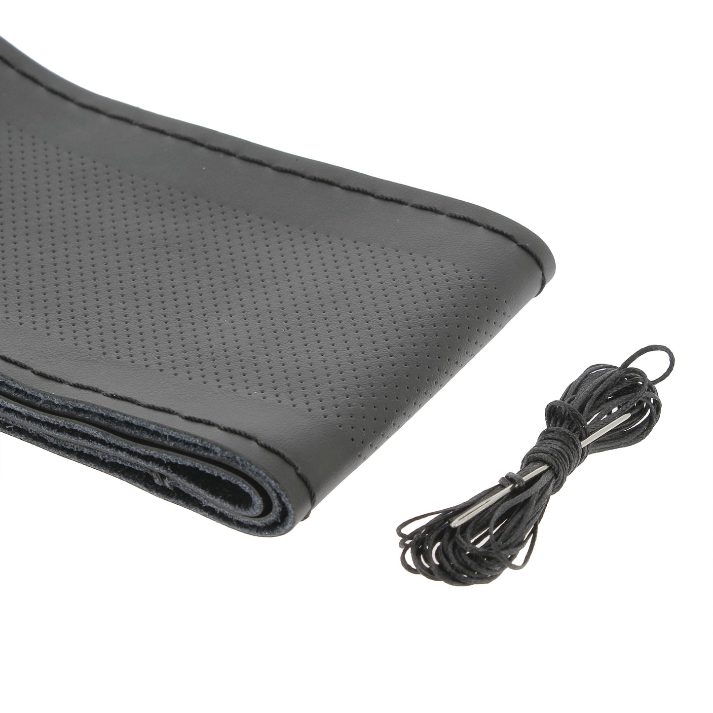 Capa de Volante AUTO para Costurar " CAR+"  em Pele com Linha cor Preta 37-39 cm