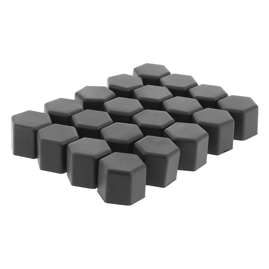 Tampas de Proteção em Silicone CAR + Preta P/ Pernos Roda Automóvel 19 mm