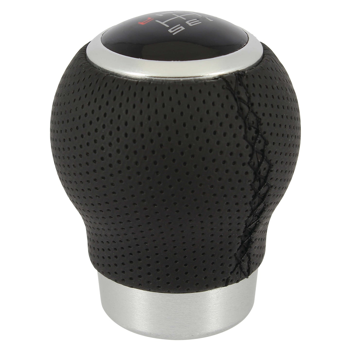 Manete Mudanças Auto (universal) RACE SPORT em Pele com costura em Linha Preta
