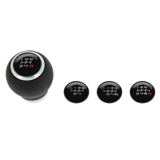Manete Mudanças Auto (universal) RACE SPORT em Pele com costura em Linha Preta